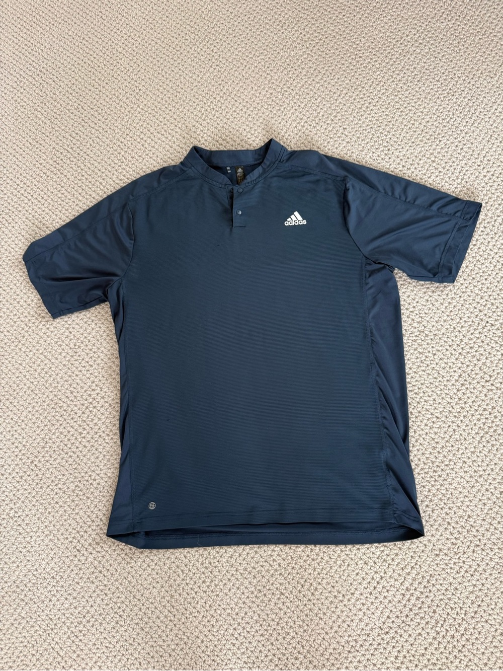 Mens adidas AJGA Navy Short-Sleeve Golf Polo